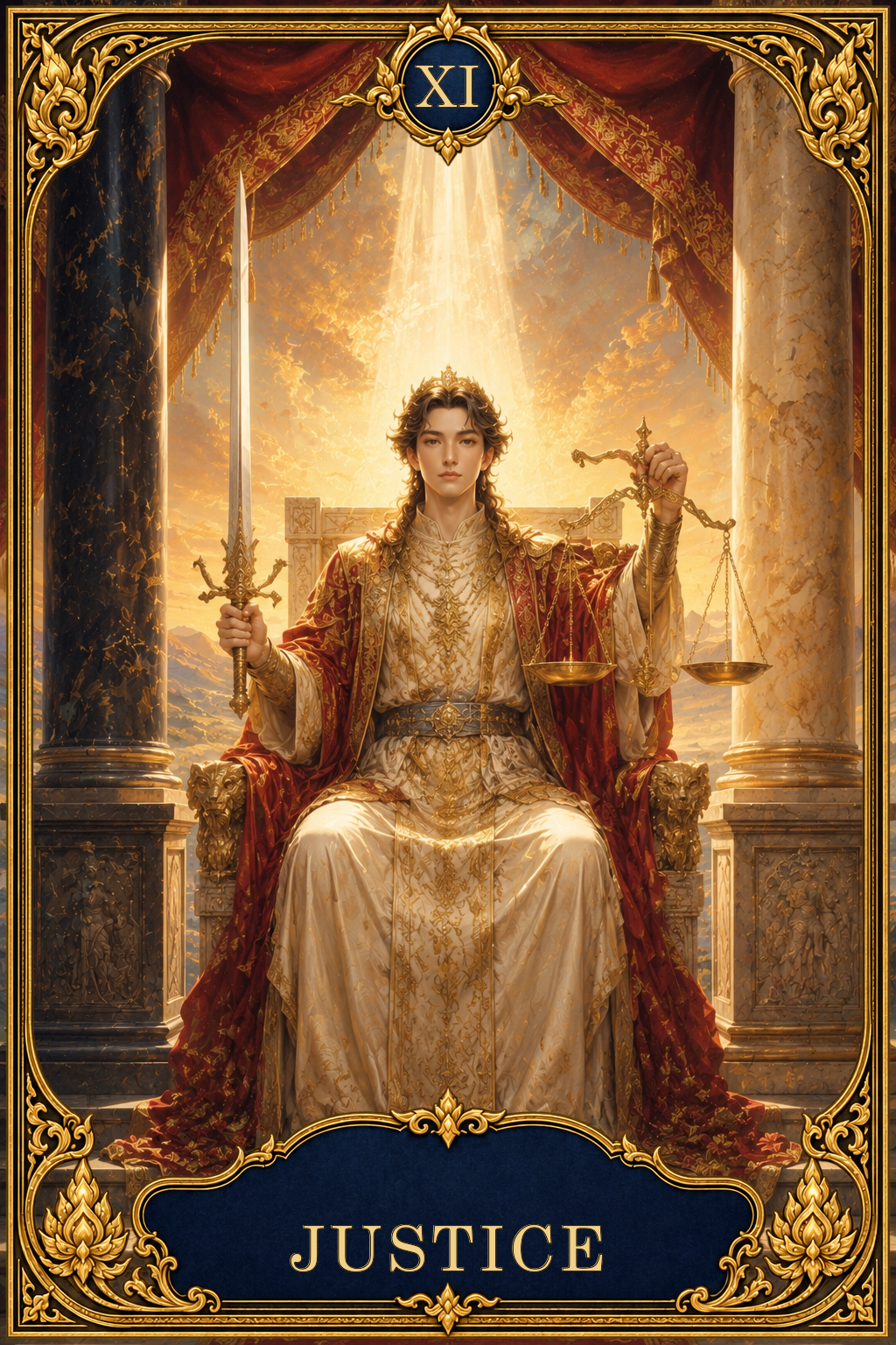 ไพ่ Justice หรือ ความยุติธรรม ในชุด Fortune19