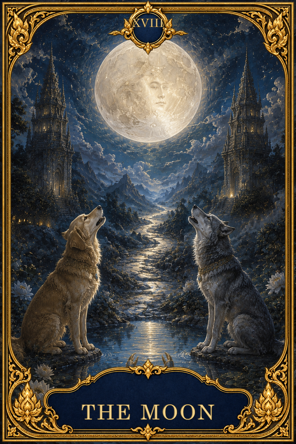ไพ่ The Moon หรือ ดวงจันทร์ ในชุด Fortune19