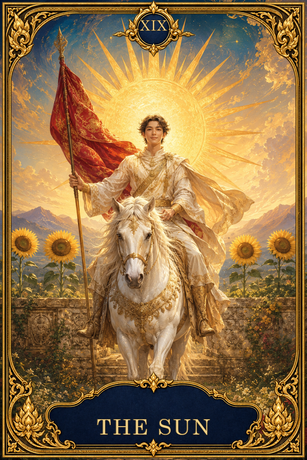 ไพ่ The Sun หรือ ดวงอาทิตย์ ในชุด Fortune19